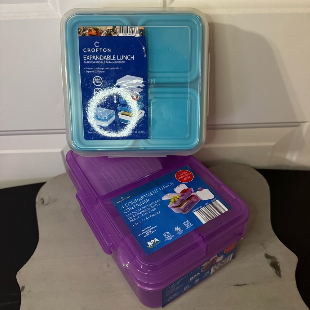 Croton Durable Meal Storage Containers Blue and Purple